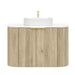 600-1500*500*470mm Poseidon CETO Artis Classic Oak PVC With Inner Drawer Fluted Curved Wall Hung Vanity
