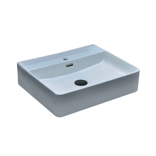 500*420*130mm Infinity Gloss White Ceramic Rectangle Above Counter Basin with 1 Tap Hole