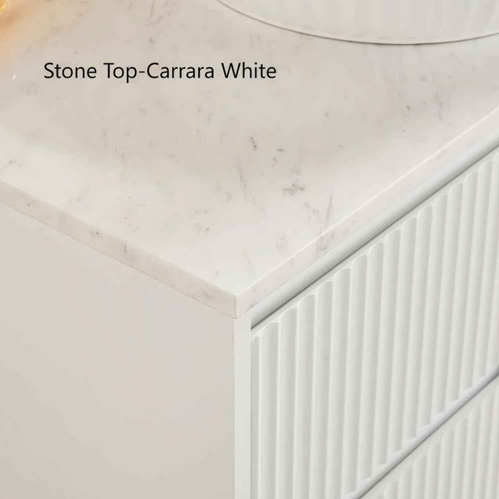 600-1500*500*470mm Poseidon CETO Artis Prime Oak PVC With Inner Drawer Fluted Curved Wall Hung Vanity