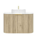 600-1500*500*470mm Poseidon CETO Artis Classic Oak PVC With Inner Drawer Fluted Curved Wall Hung Vanity