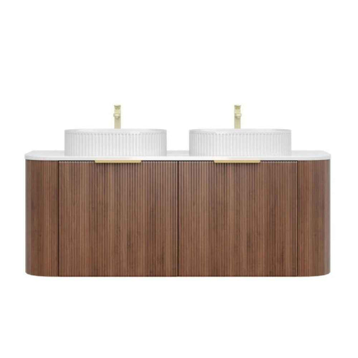 600-1500*500*470mm Poseidon CETO Artis Prime Oak PVC With Inner Drawer Fluted Curved Wall Hung Vanity
