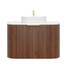 600-1500*500*470mm Poseidon CETO Artis Walnut PVC With Inner Drawer Fluted Curved Wall Hung Vanity