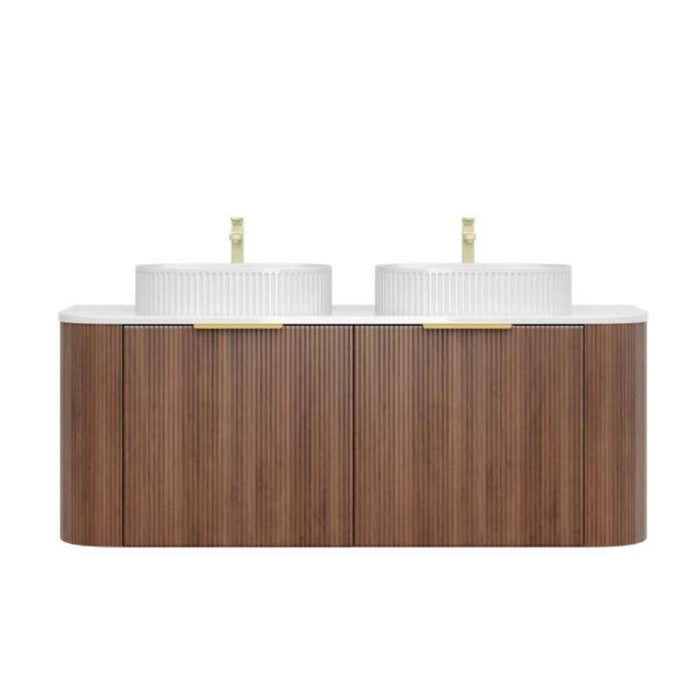 600-1500*500*470mm Poseidon CETO Artis Prime Oak PVC With Inner Drawer Fluted Curved Wall Hung Vanity