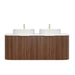 600-1500*500*470mm Poseidon CETO Artis Walnut PVC With Inner Drawer Fluted Curved Wall Hung Vanity