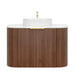 600-1500*500*470mm Poseidon CETO Artis Walnut PVC With Inner Drawer Fluted Curved Wall Hung Vanity