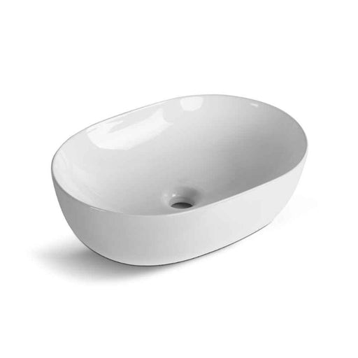 490*350*135mm Infinity Gloss White Ceramic Oval Above Counter Basin