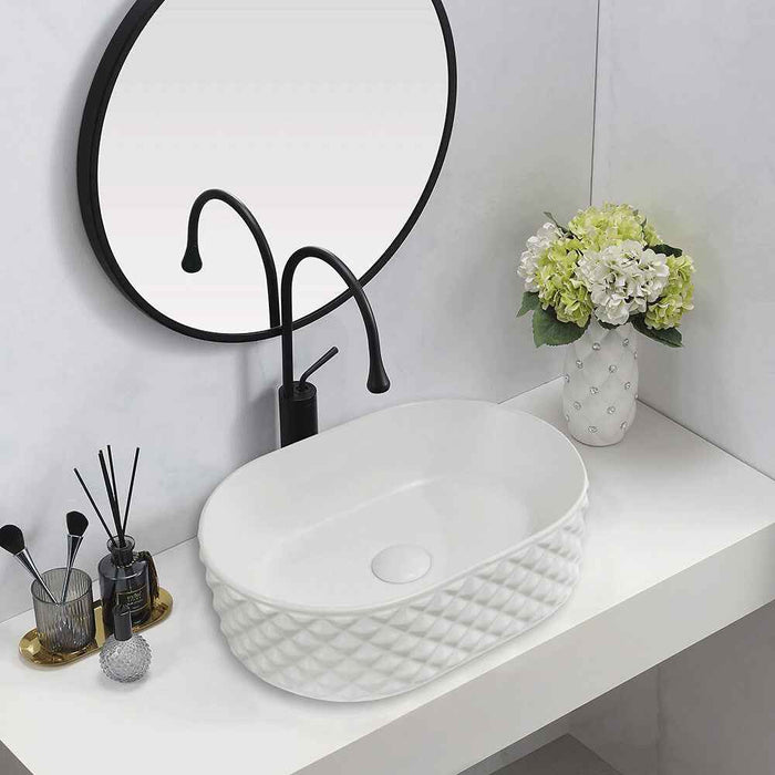 450*340*140mm Infinity Oval Ceramic Above Counter Basin