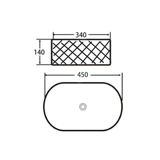 450*340*140mm Infinity Oval Ceramic Above Counter Basin