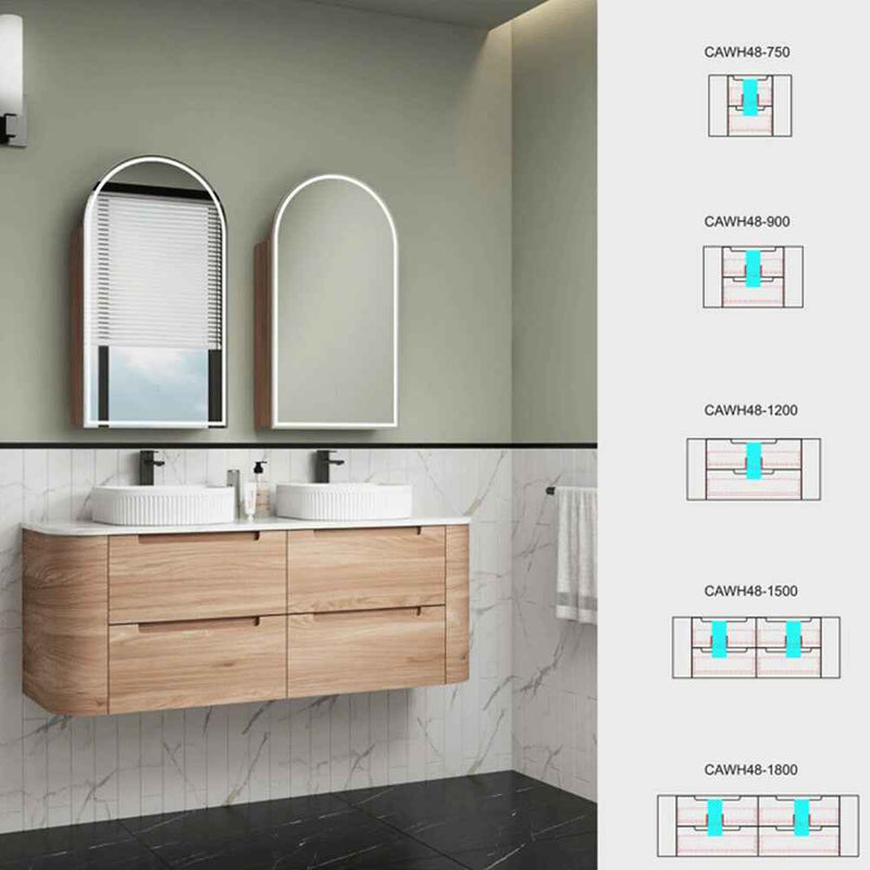 750-1800*450*540mm Aulic Briony Plywood Wall Hung Curving Vanity