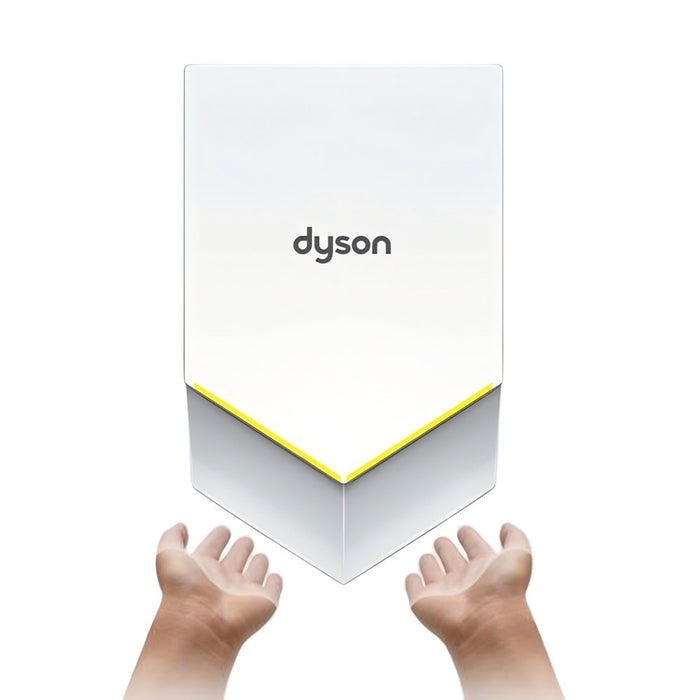 Dyson Airblade V White ABS/PBT Plastic 12s Fast-Dry Low-Noise HEPA Hand Dryer