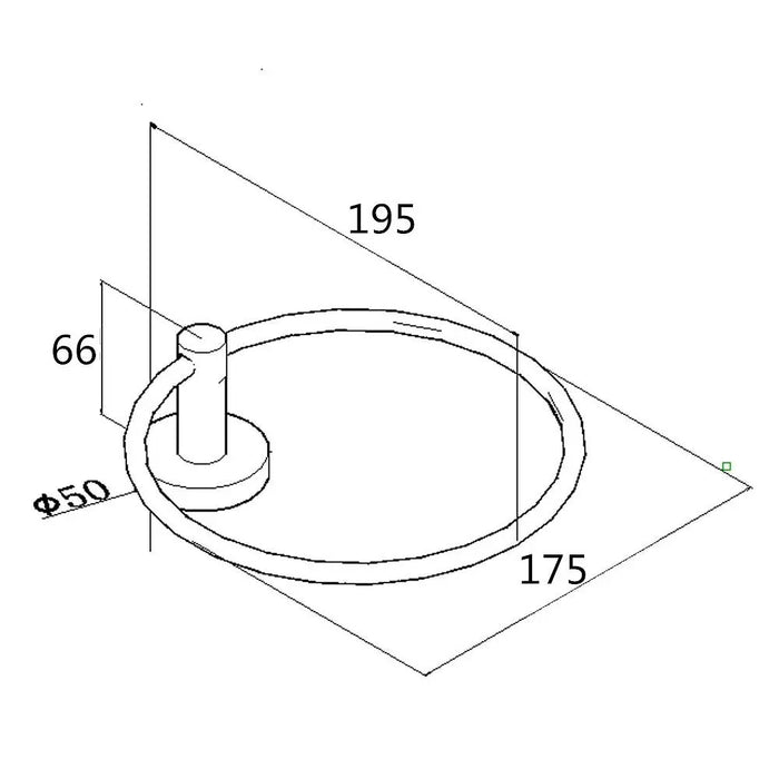 195mm Aquaperla Norico Pentro Stainless Steel Round Hand Towel Ring