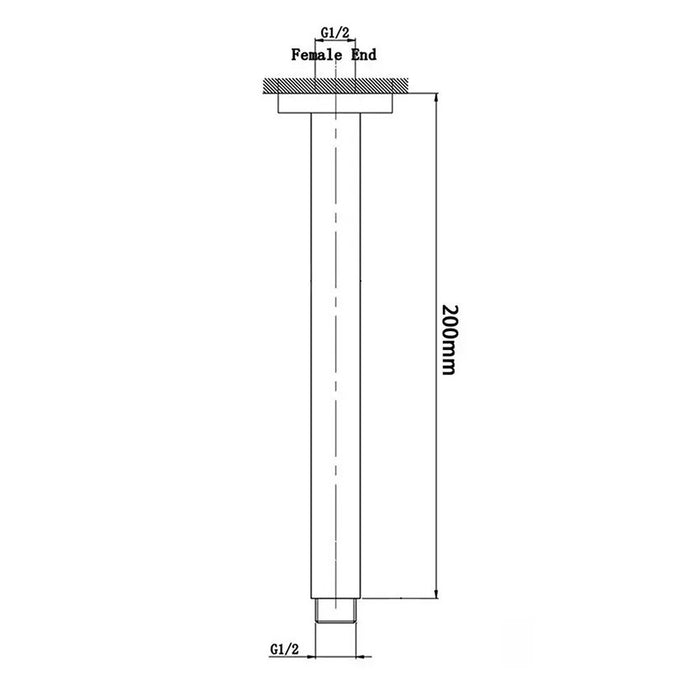 200mm Aquaperla Norico Pentro Stainless Steel Round Shower Ceiling Arm