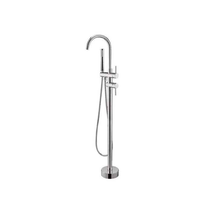 1200mm Aquaperla Norico Pentro Solid Brass Round Freestanding Bath Spout & Handheld Shower