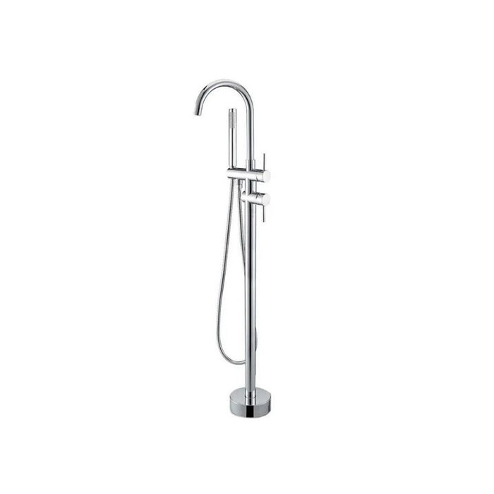 1200mm Aquaperla Norico Pentro Solid Brass Round Freestanding Bath Spout & Handheld Shower