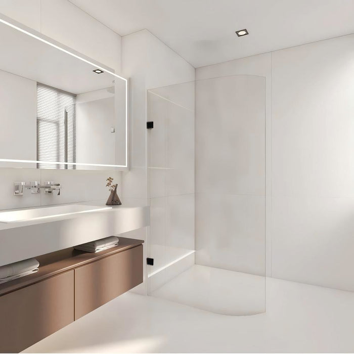 800-1100mm Covey Frameless Edge Curved Walk-In Single Panel Toughen Glass Shower Screens