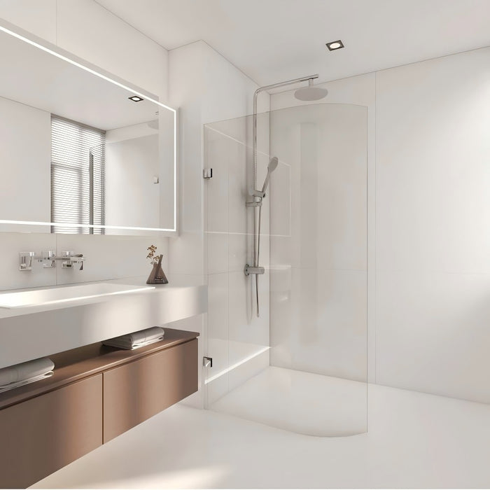 800-1100mm Covey Frameless Edge Curved Walk-In Single Panel Toughen Glass Shower Screens