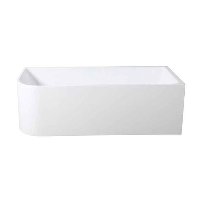 1300-1700*730*580mm Poseidon CBT Matt White Rectangle Acrylic Back To Wall Corner Back Bathtub