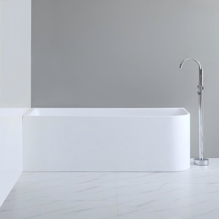 1300-1700*730*580mm Poseidon CBT Matt White Rectangle Acrylic Back To Wall Corner Back Bathtub