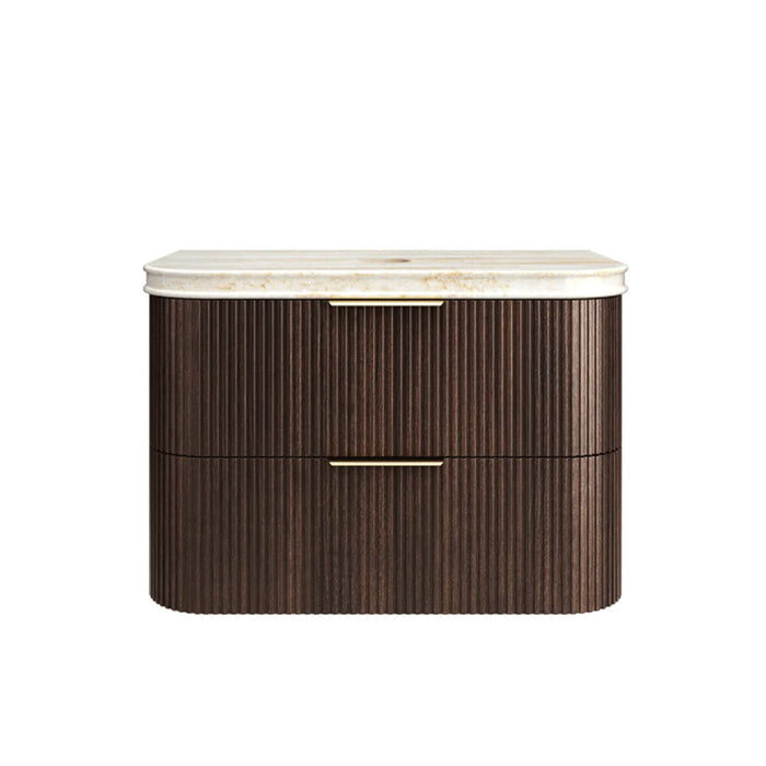 600-1800*490*550mm Otti Havana Sable Walnut Fluted Curve Wall Hung Vanity