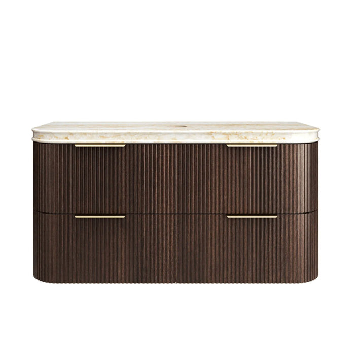 600-1800*490*550mm Otti Havana Sable Walnut Fluted Curve Wall Hung Vanity