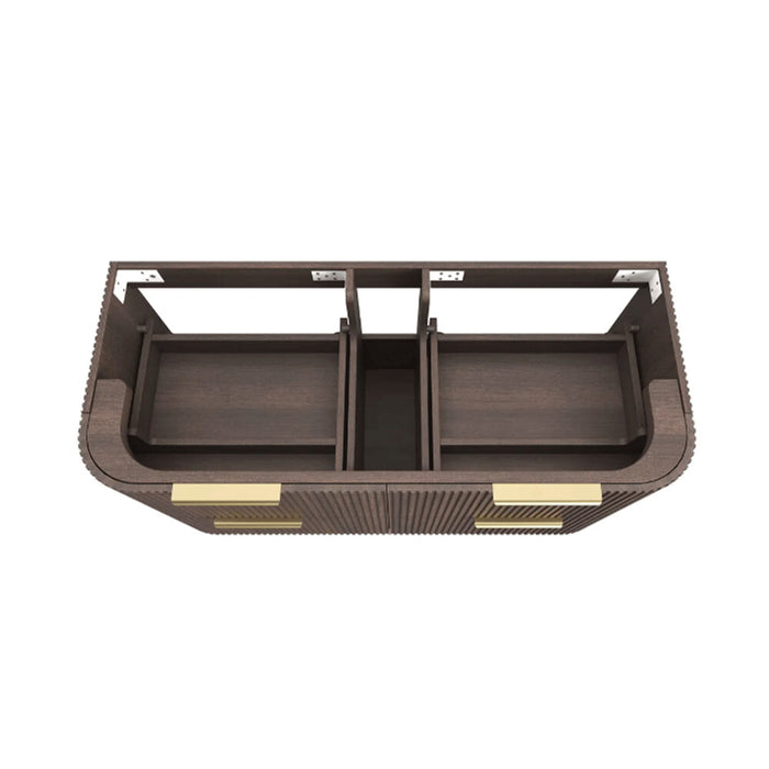 600-1800*490*550mm Otti Havana Sable Walnut Fluted Curve Wall Hung Vanity