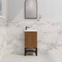 450*250*830mm ABS Vienna Solid Timber Flute Freestanding One Door Mini Vanity With Poly Marble top