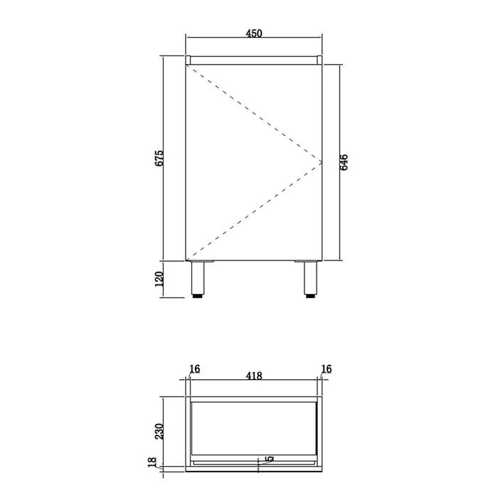 450*250*850mm ABS Gloss White MDF Floorstanding Mini Vanity With Poly Marble Top