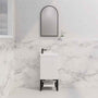 450*250*830mm ABS Vienna Matt White Freestanding One Door Mini Vanity With Poly Marble top