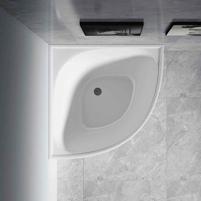 1000*1000*635mm Infinity Gloss White Acrylic No Overflow Corner Bathtub