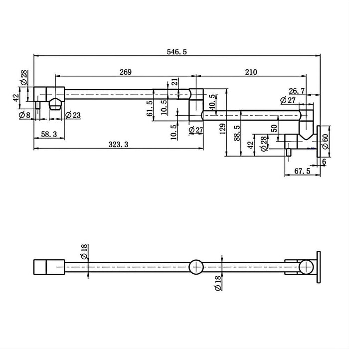 Modernnational Star Mini Brass Kitchen Pot Filler