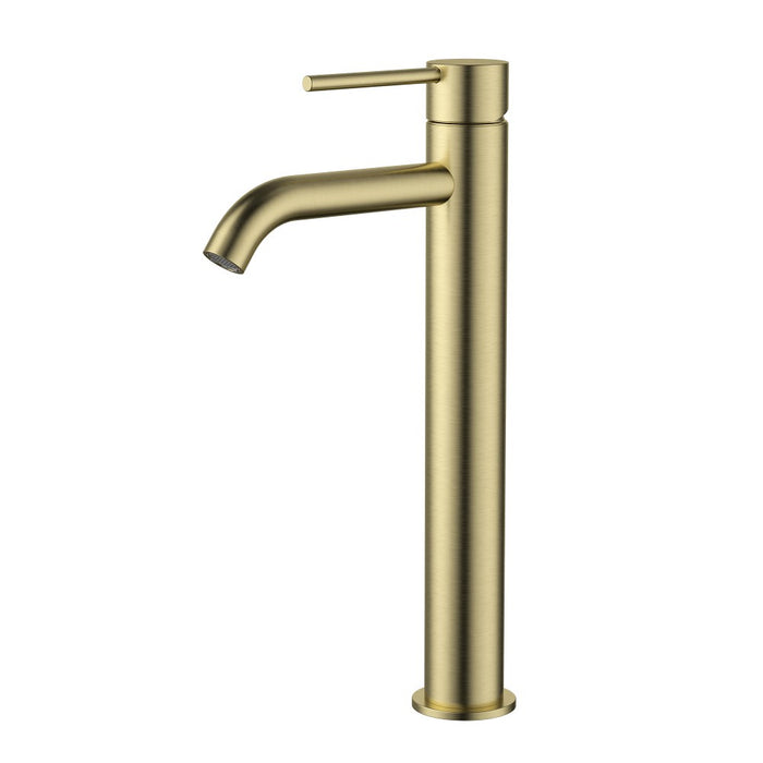 Modernnational Star Mini Brass Curved Spout High Rise Basin Mixer