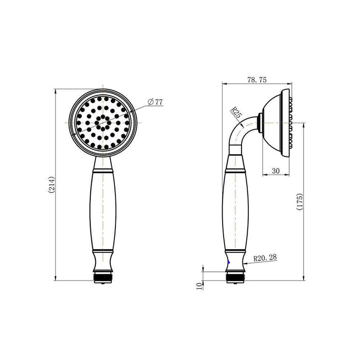 Modernnational Bordeaux Solid Brass Handpiece