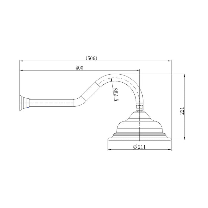 Modernnational Bordeaux Solid Brass Shower Arm With Shower Head