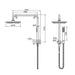 200mm Modernnational Star Mini Gun Metal Brass Half Shower Column Set