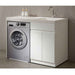 1200*630*930 BTH White Stainless Steel Wire Drawing Board Laundry Cabinet With Polymarble Bench Top