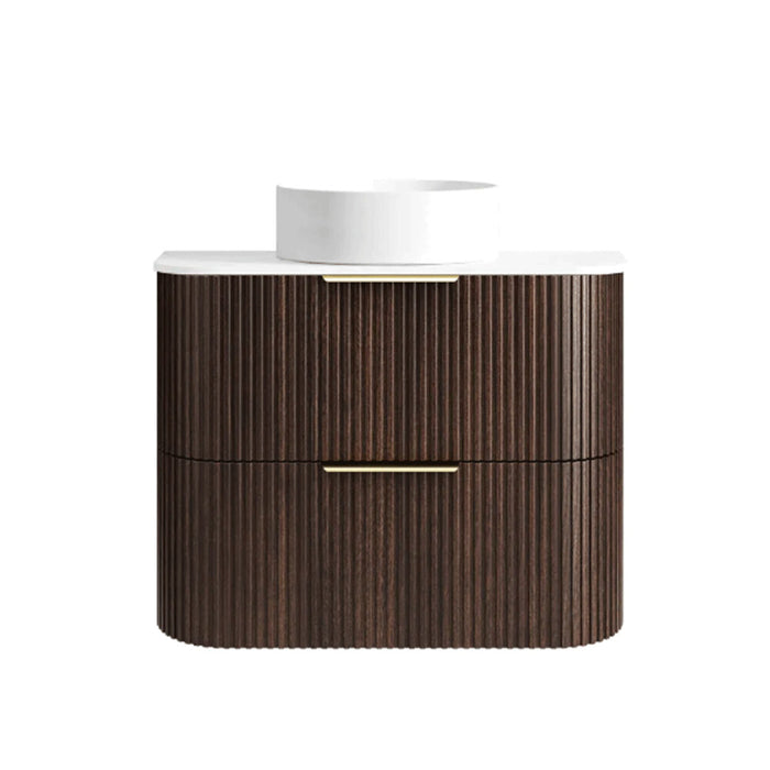 600-1800*490*550mm Otti Havana Sable Walnut Fluted Curve Wall Hung Vanity