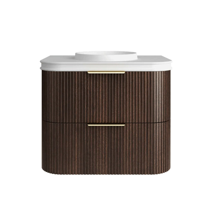 600-1800*490*550mm Otti Havana Sable Walnut Fluted Curve Wall Hung Vanity