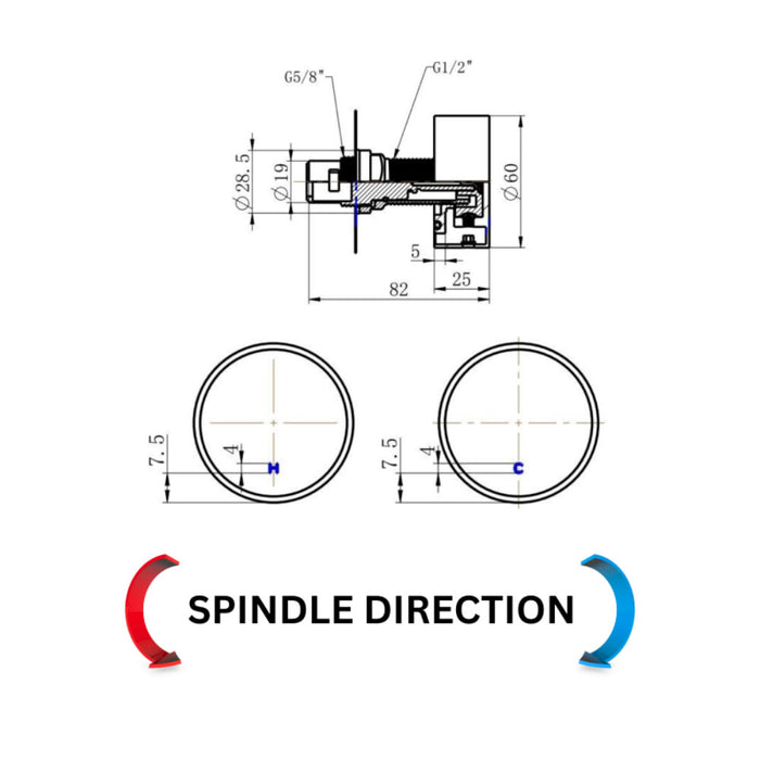 Modernnational Star Mini Brass Round Wall Top Assemblies