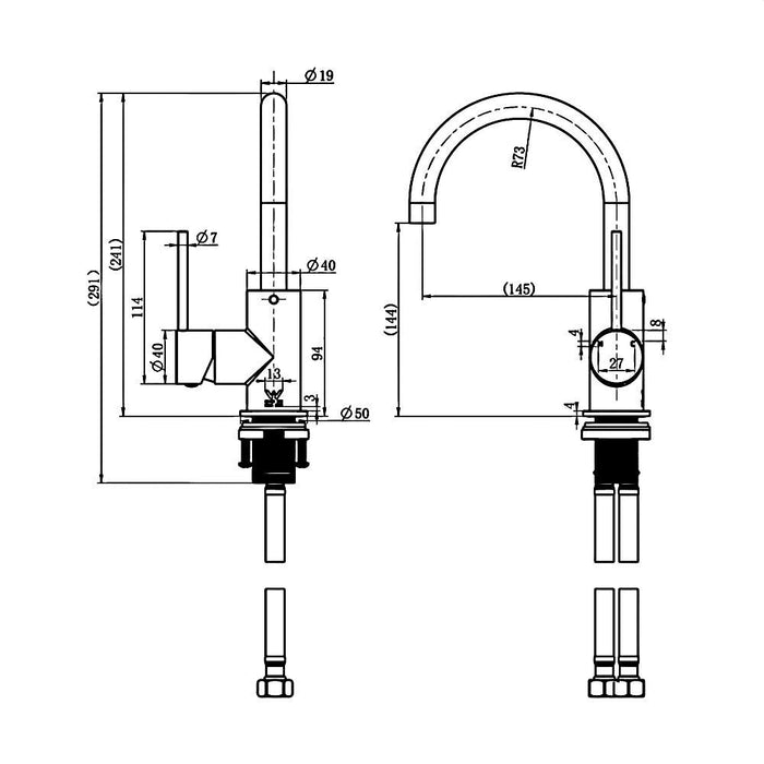 Modernnational Star Mini Round Basin Kitchen Mixer