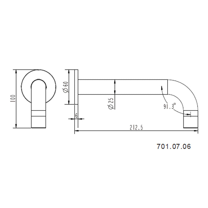 210mm Modernnational Star Mini Round Bath Basin Wall Spout