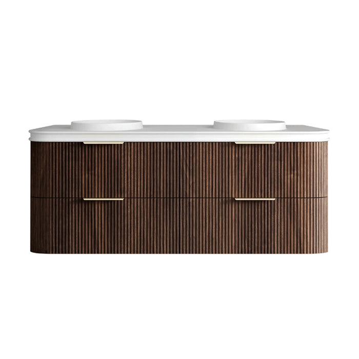 600-1800*490*550mm Otti Havana Sable Walnut Fluted Curve Wall Hung Vanity