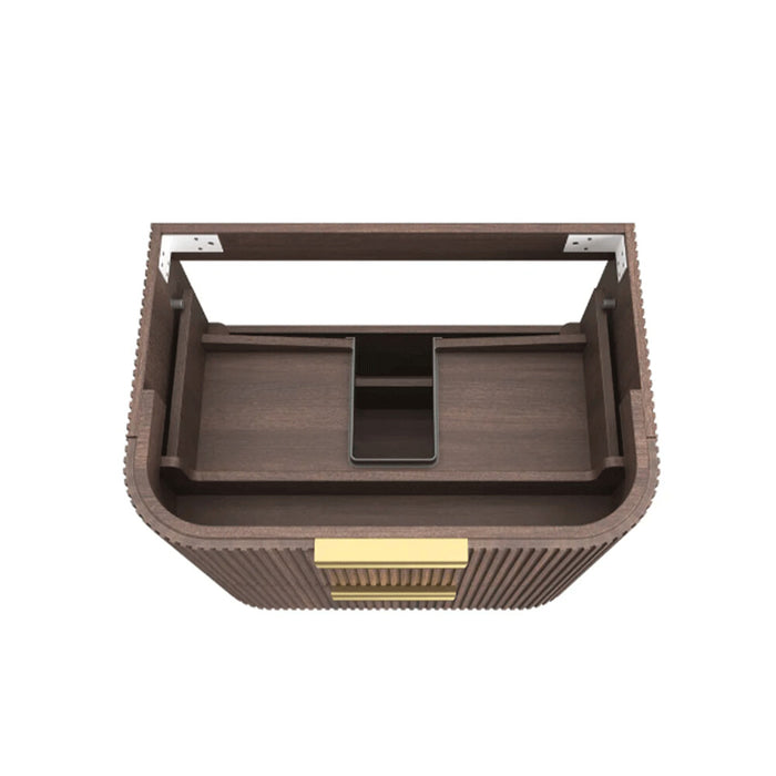 600-1800*490*550mm Otti Havana Sable Walnut Fluted Curve Wall Hung Vanity