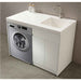 1200*630*930 BTH White Stainless Steel Wire Drawing Board Laundry Cabinet With Polymarble Bench Top
