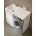 1200*630*930 BTH White Stainless Steel Wire Drawing Board Laundry Cabinet With Polymarble Bench Top