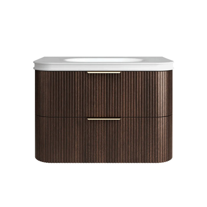 600-1800*490*550mm Otti Havana Sable Walnut Fluted Curve Wall Hung Vanity