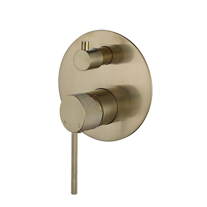 130mm Modernnational Star Mini Round Brass With Knurled Handle Shower Diverter Mixer