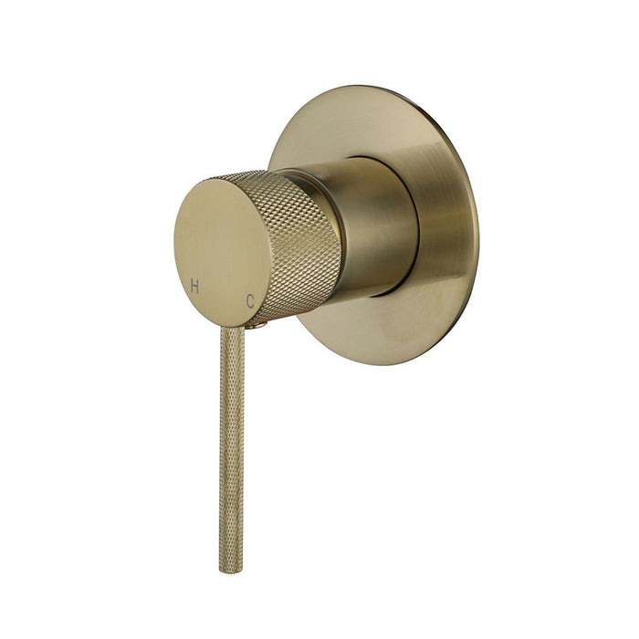 80mm Modernnational Star Mini Round Brass With Knurled Handle Shower Mixer