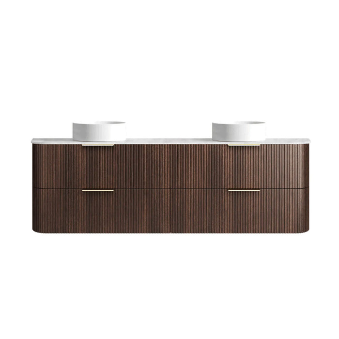 600-1800*490*550mm Otti Havana Sable Walnut Fluted Curve Wall Hung Vanity