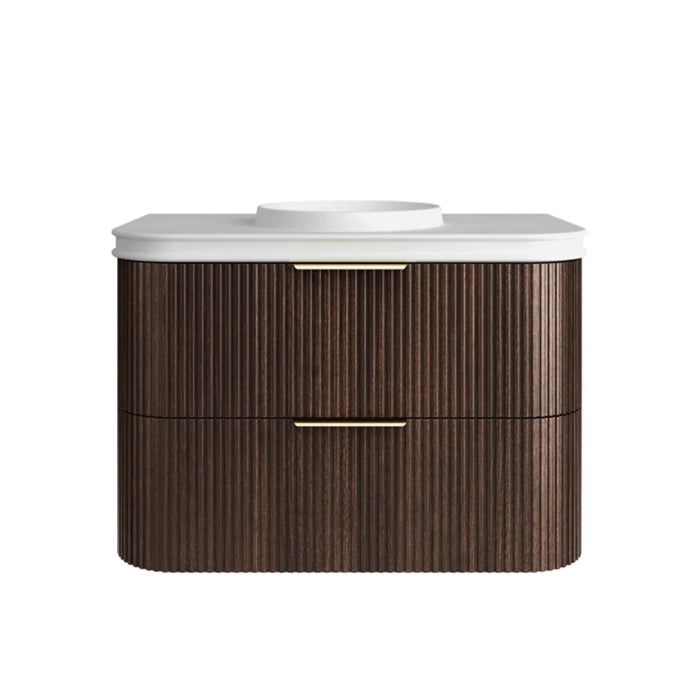 600-1800*490*550mm Otti Havana Sable Walnut Fluted Curve Wall Hung Vanity