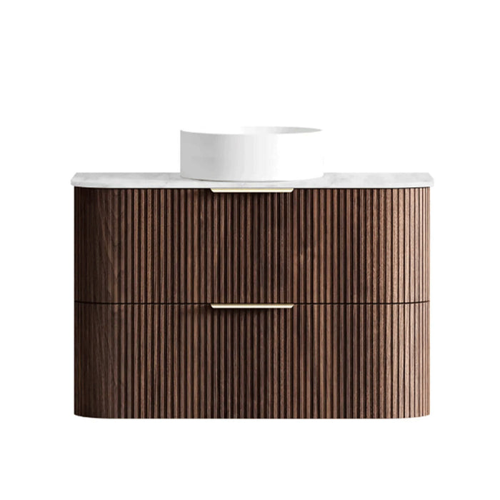 600-1800*490*550mm Otti Havana Sable Walnut Fluted Curve Wall Hung Vanity